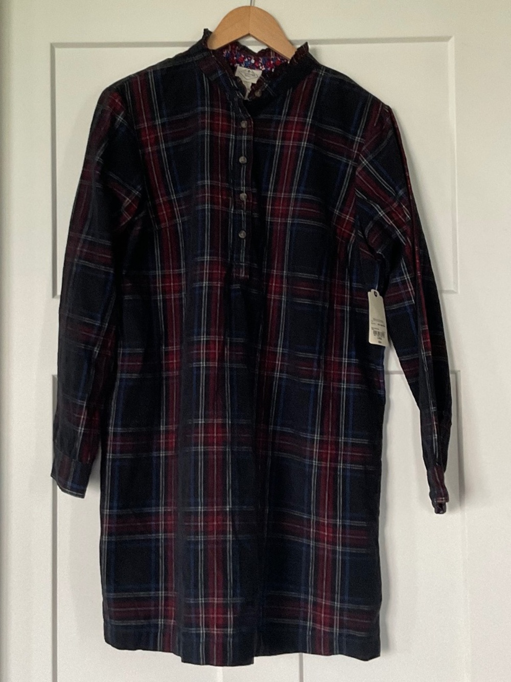 St John’s Bay Liam Plaid Flannel Corduroy Shirt Dress NWT